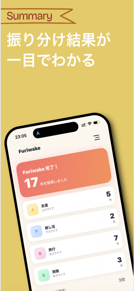 振り分け結果サマリー
